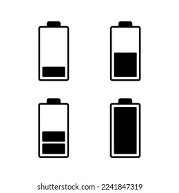 Battery icon vector for web and mobile app. battery charging sign and symbol. battery charge level