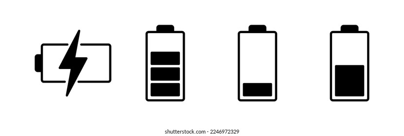 Battery icon vector for web and mobile app. battery charging sign and symbol. battery charge level