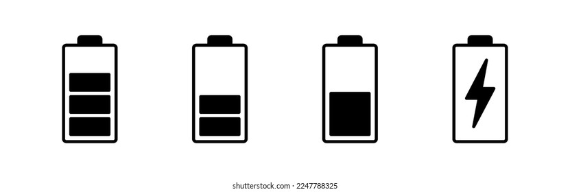 Battery icon vector for web and mobile app. battery charging sign and symbol. battery charge level