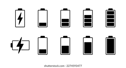 Battery icon vector for web and mobile app. battery charging sign and symbol. battery charge level