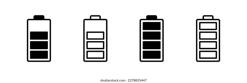Battery icon vector for web and mobile app. battery charging sign and symbol. battery charge level