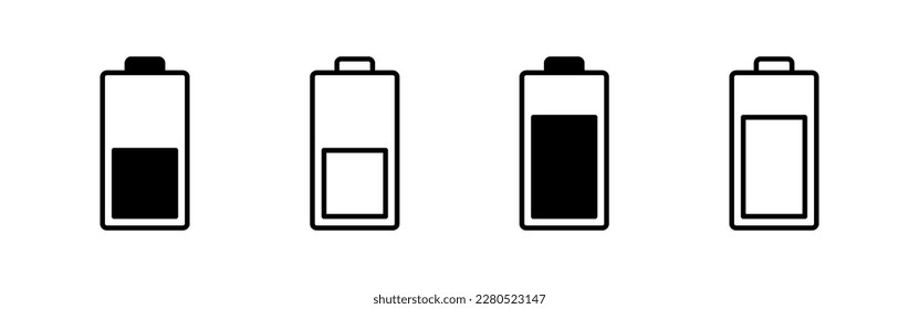 Battery icon vector for web and mobile app. battery charging sign and symbol. battery charge level