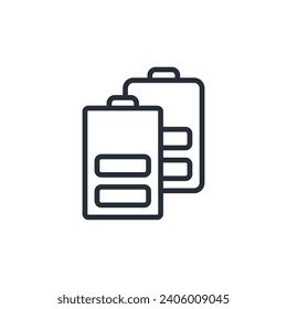 Icono de la batería. vector.Curso editable.Signo de estilo lineal para uso de diseño web,logotipo.Ilustración de símbolo.