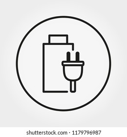 Battery. Icon for web and mobile application. Vector illustration on a white background. Line