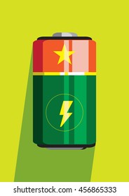 Battery Icon web pictogram flat design