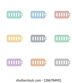 battery icon white background. Editable line battery icon from media. Trendy battery icon for web and mobile.