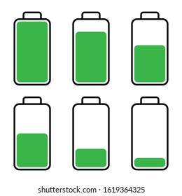 Battery icon with a white background. Vector illustration.