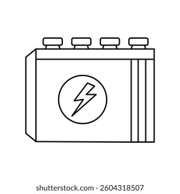 battery icon with white background vector stock illustration