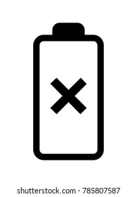 battery icon with x sign