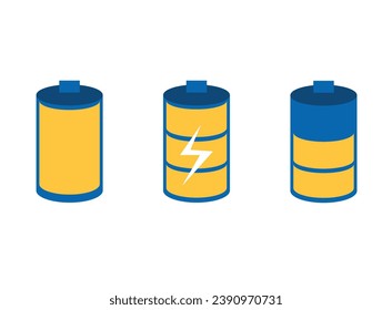 El icono de la batería es amarillo y hay tres
