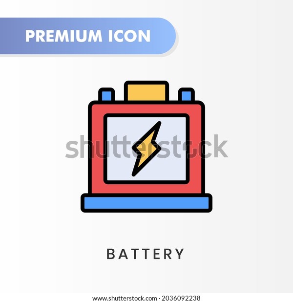 battery icon for your website design, logo, app,\
UI. Vector graphics illustration and editable stroke. battery icon\
lineal color design.