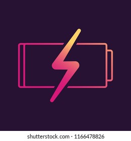 Battery icon.Charged electricity symbol.Flat vector.