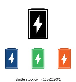 Battery icon.Fully charged battery sign