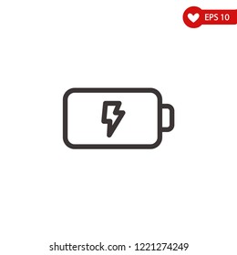 Battery icon-rechargeable, charged full battery vector icon line
