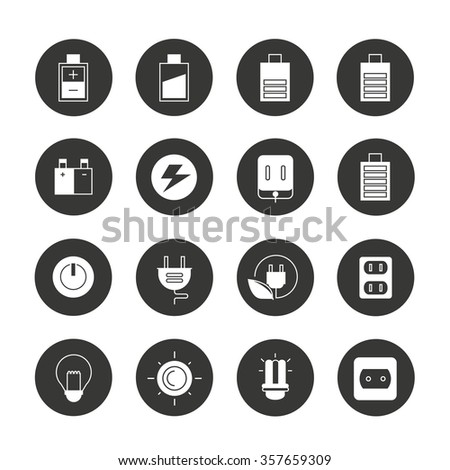 battery icons, battery buttons, battery symbol, electricity icons