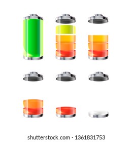 Battery icons with different charge level