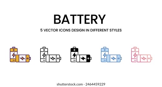 Battery Icons different style vector stock illustration