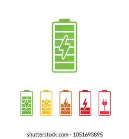 Battery Icons. Battery indicator icon set