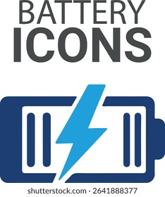 Battery icons, Line art vector Containing Charge Battery Vector icons design