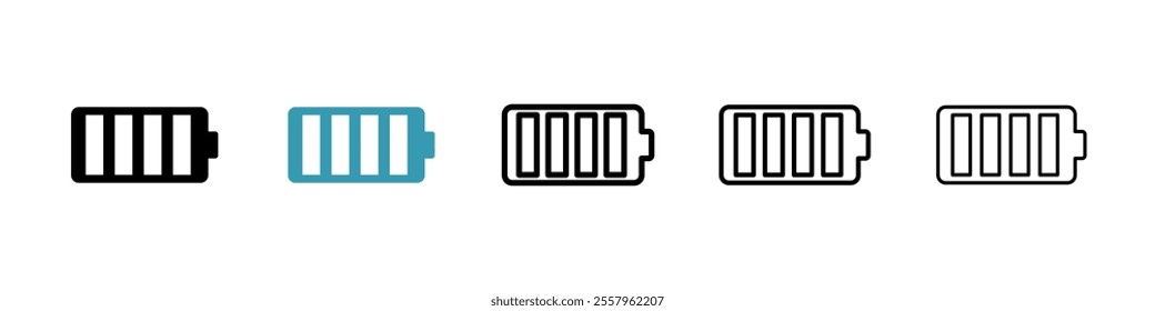 Battery icons pack in black and blue.