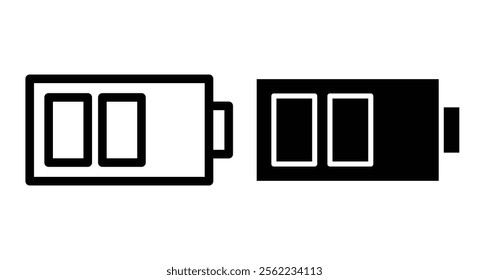 Battery Icons pack in outlined and flat versions