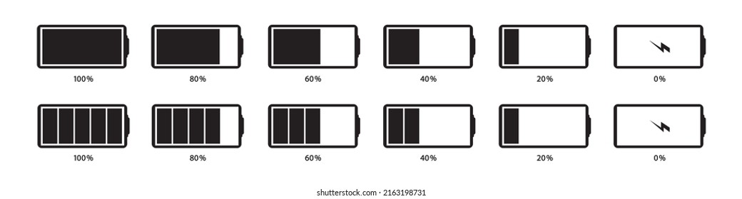 Battery Icons. Power icon, Vector Illustration