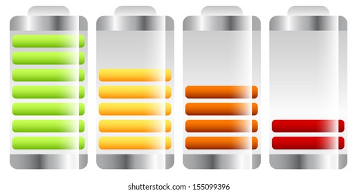 Battery Icons with reflection