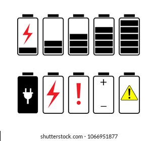 Battery icons set