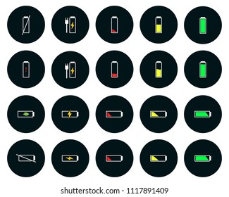 Battery icons set