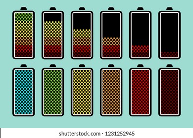 Battery icons set.