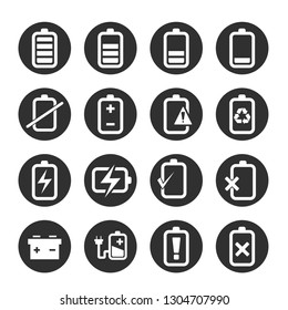Battery icons set. 