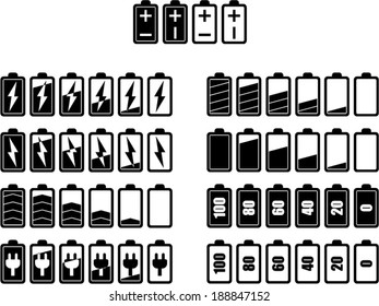 Battery icons set