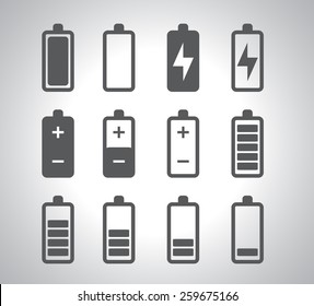 Battery icons set