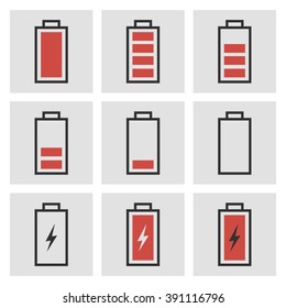 Battery icons set