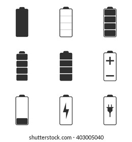 Battery icons set