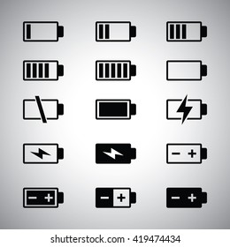 battery icons set