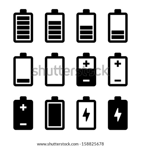 Battery icons set