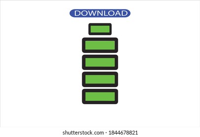 Battery icons set Black and White, Solid View.