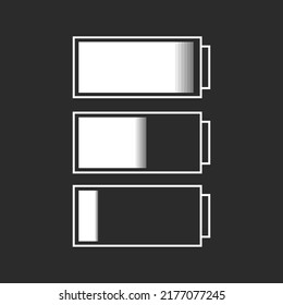 Juego de iconos de la batería. Icono indicador de carga de la batería. Ilustración del vector