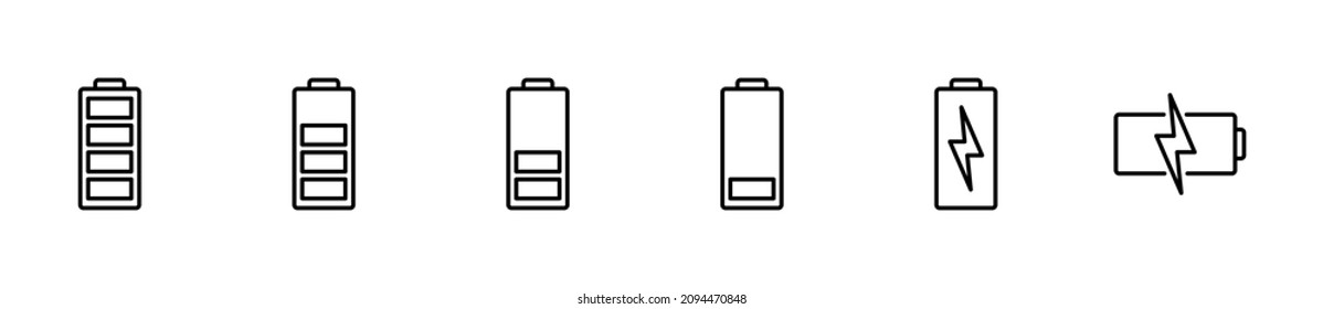 Battery icons set. battery Charging sign. battery charge level