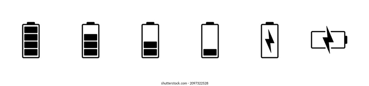 Battery icons set. battery Charging sign. battery charge level