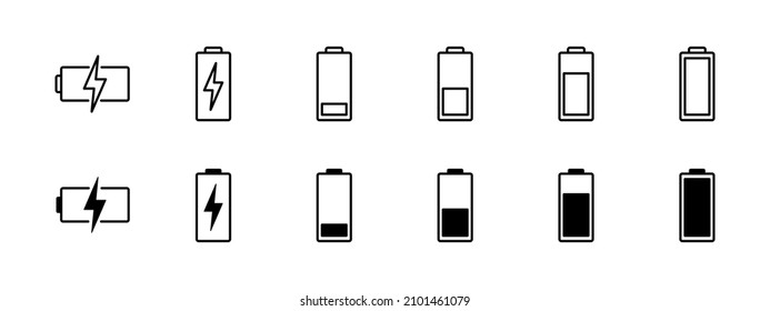 Battery icons set. battery Charging sign. battery charge level