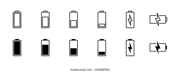Battery icons set. battery Charging sign. battery charge level