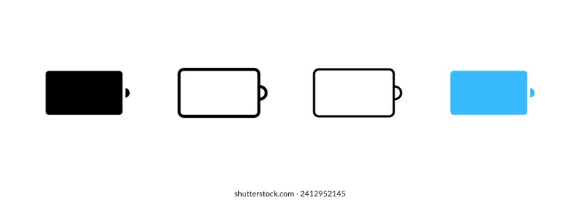Juego de iconos de la batería. Distintos estilos, conjunto de baterías, diseño de energía. Iconos del vector