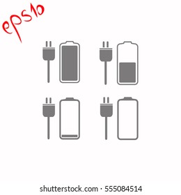 Battery icons set grey icon.