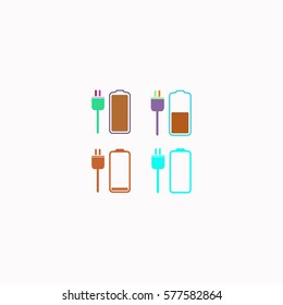 Battery icons set  icon Vector design. Colored illustration.