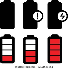 Iconos de la batería establecen vector de fondo aislado