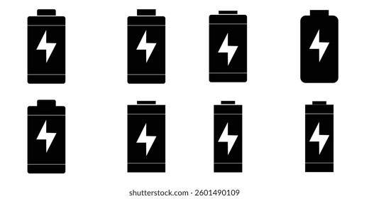 battery icons set isolated on white background. logo. sign. symbol