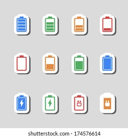 Battery Icons Set as Labes