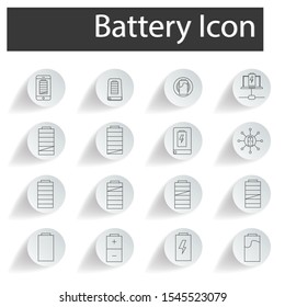 Battery  icons set on white background. Creative idea design use for your project. Flat vector illustration use for template, web page, brochure or mobile app.  